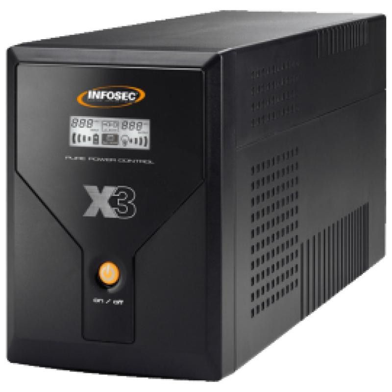 Infosec X3 EX LCD USB 2000 alimentation d'énergie non interruptible Interactivité de ligne 2 kVA 4 sortie(s) CA · Sécurité...