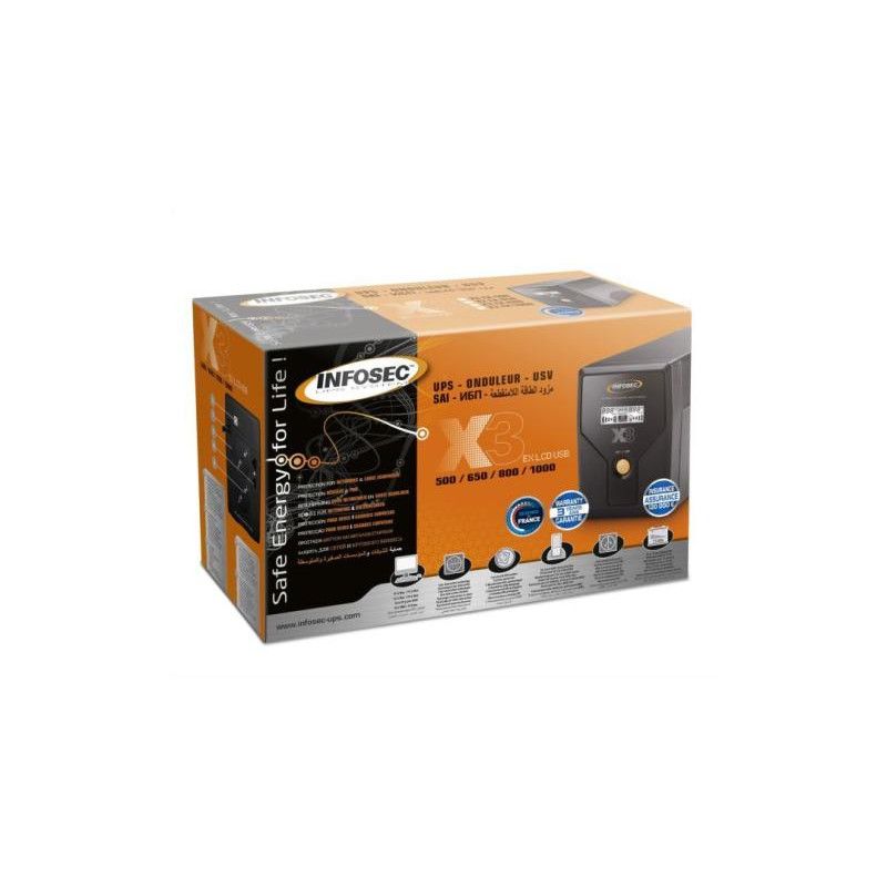 INFOSEC X3 EX 500 LCD USB FR/SCHUKO - Line interactive · Sécurité électrique · Informat Systems Strasbourg (image 4)