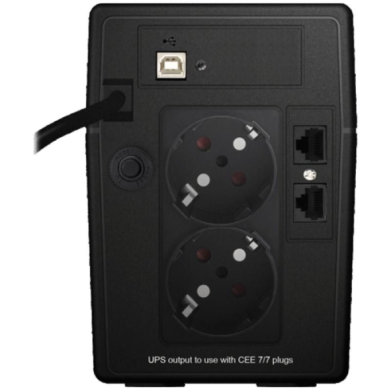 Infosec X3 EX LCD USB 650 alimentation d'énergie non interruptible Interactivité de ligne 0,65 kVA 2 sortie(s) CA · Sécuri...