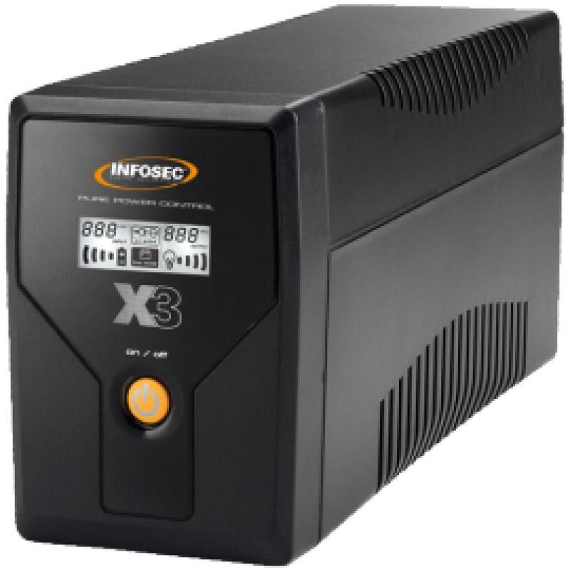 Infosec X3 EX LCD USB 650 alimentation d'énergie non interruptible Interactivité de ligne 0,65 kVA 2 sortie(s) CA · Sécuri... (image 2)