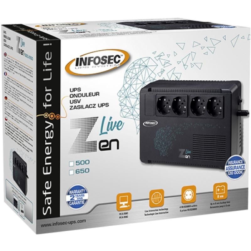 INFOSEC ZEN LIVE 500 - Line interactive- 500 VA · Sécurité électrique · Informat Systems Strasbourg (image 4)