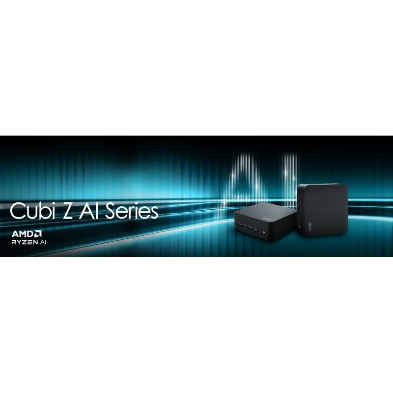 MSI Cubi Z AI 8M-004BEU Cube Noir 8945HS AMD SoC 4,1 GHz Haut-parleurs intégrés · Barebone NUC · Informat Systems Strasbourg (image 3)