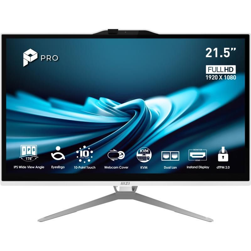 MSI Pro AP222T 14MA-606XEU PC tout en un/station de travail Intel® Core i3 i3-14100 54,6 cm (21.5") 1920 x 1080 pixels Écr...