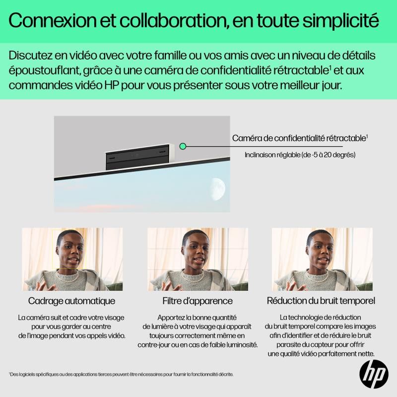 HP All-in-One 24-cr0089nf PC AMD Ryzen 7 7730U 60,5 cm (23.8") 1920 x 1080 pixels 16 Go DDR4-SDRAM 512 Go SSD Windows 11 H... (image 12)