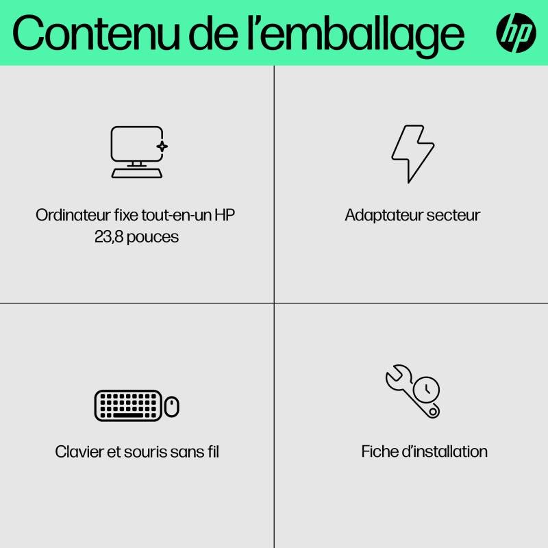 HP All-in-One 24-cr0089nf PC AMD Ryzen 7 7730U 60,5 cm (23.8") 1920 x 1080 pixels 16 Go DDR4-SDRAM 512 Go SSD Windows 11 H... (image 5)