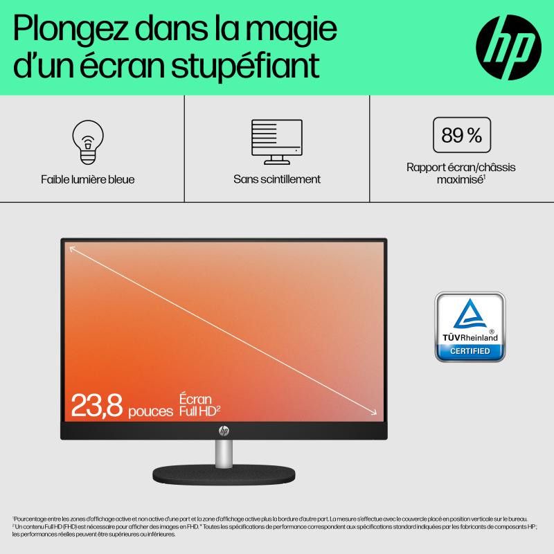 HP All-in-One 24-cr0089nf PC AMD Ryzen 7 7730U 60,5 cm (23.8") 1920 x 1080 pixels 16 Go DDR4-SDRAM 512 Go SSD Windows 11 H... (image 9)