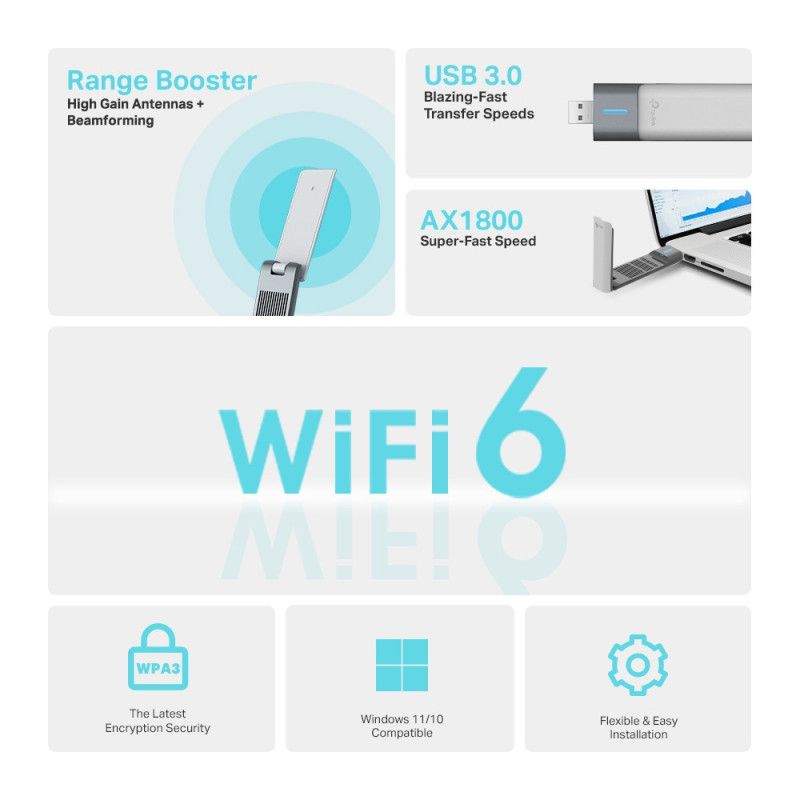 TP-Link Archer TX20UH WLAN 1201 Mbit/s · Adaptateurs Réseaux · Informat Systems Strasbourg (image 4)