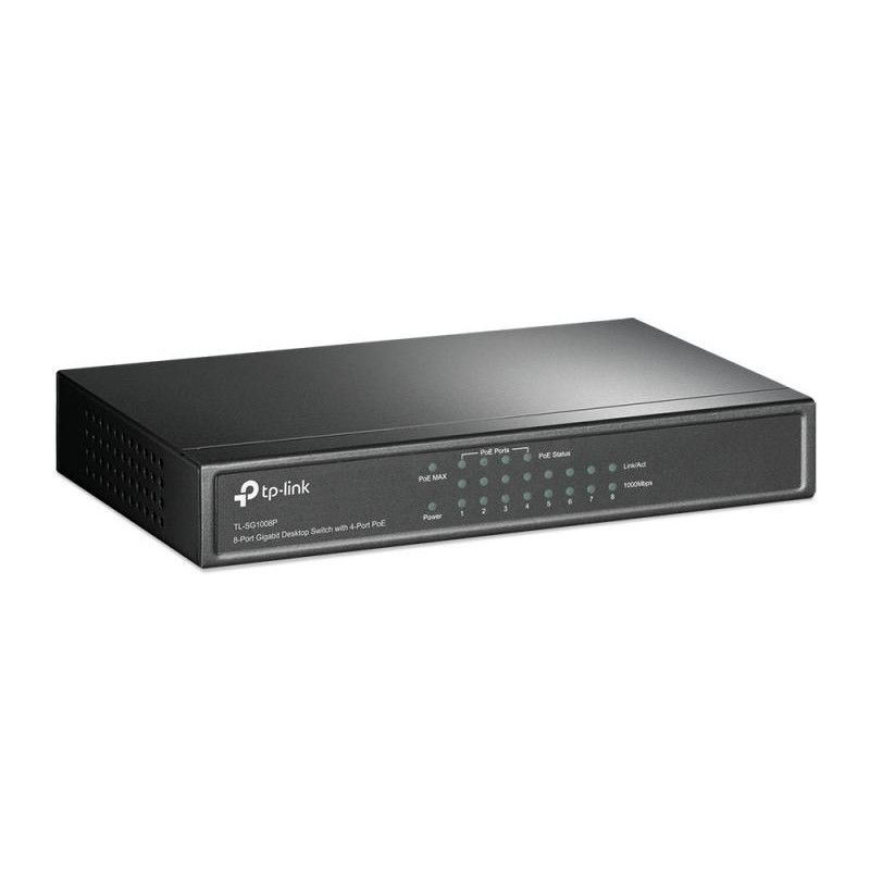 TP-Link TL-SG1008P Géré Gigabit Ethernet (10/100/1000) Connexion Ethernet, supportant l'alimentation via ce port (PoE) Gri...