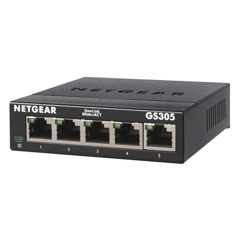 NETGEAR 5-PORT GE UNMANAGED SWITCH (GS305) · Gigabit Ethernet · Informat Systems Strasbourg