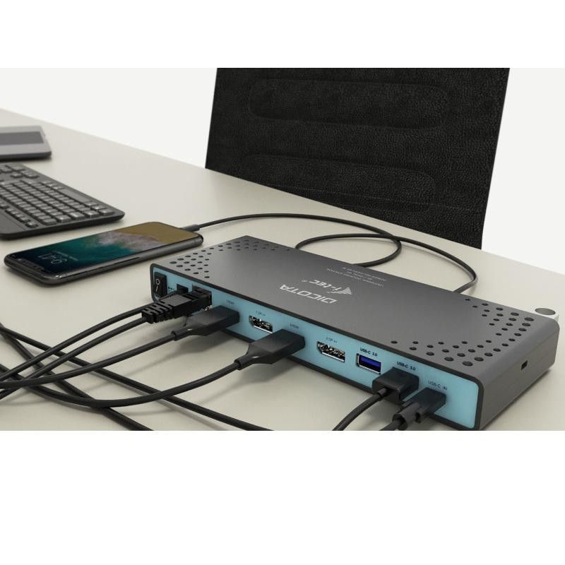 DICOTA D31952 station d'accueil Avec fil USB Type-C Noir · Switches · Informat Systems Strasbourg (image 5)