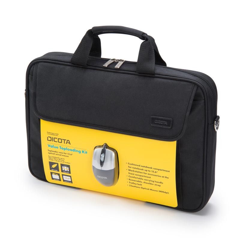 DICOTA Value Toploading Kit 39,6 cm (15.6") Sac Messenger Noir · Sacs et sacoches · Informat Systems Strasbourg (image 2)