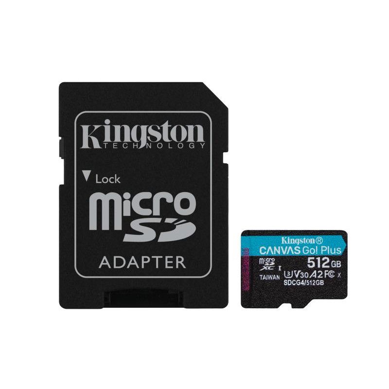 Kingston Technology Carte microSDXC Canvas Go Plus Gen4 200 Mo/s A2 U3 V30 512 Go + adaptateur · CARTE MEMOIRE · Informat ...