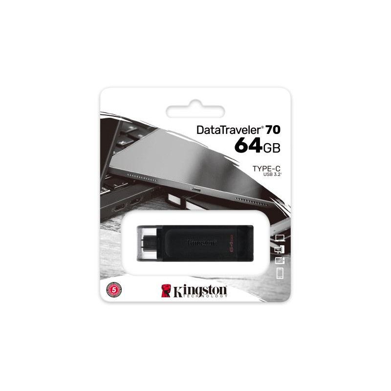 KINGSTON 64GB USB-C 3.2 Gen 1 DataTraveler 70 *DT70/64GB · Clé USB · Informat Systems Strasbourg (image 5)
