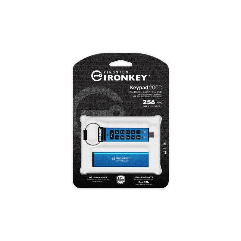 Kingston Technology IronKey Keypad 200C USB-C de 256 Go, FIPS 140-3 niveau 3 AES-256 · Clé USB · Informat Systems Strasbourg (image 3)
