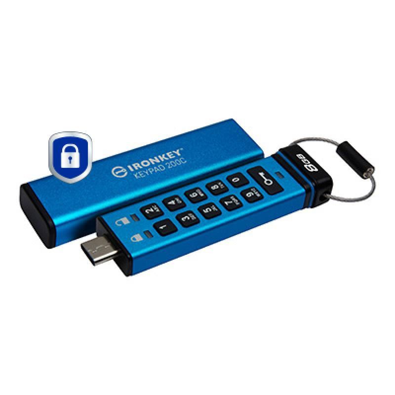 Kingston Technology IronKey Keypad 200C USB-C de 8 Go, FIPS 140-3 niveau 3 (en attente) AES-256 · Clé USB · Informat Syste... (image 2)