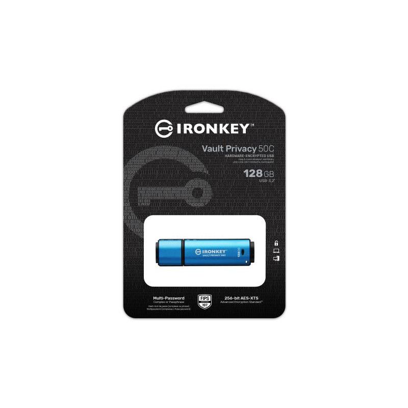 Kingston Technology IronKey 128Go USB-C Vault Privacy 50C chiffrée AES-256, FIPS 197 · Clé USB · Informat Systems Strasbourg (image 3)