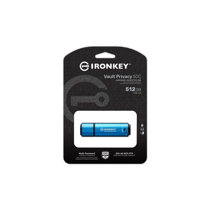 Kingston Technology IronKey 512Go USB-C Vault Privacy 50C chiffrée AES-256, FIPS 197 · Clé USB · Informat Systems Strasbourg (image 3)