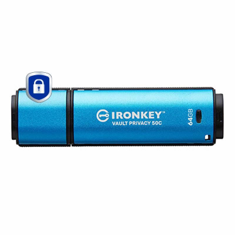 Kingston Technology IronKey 64Go USB-C Vault Privacy 50C chiffrée AES-256, FIPS 197 · Clé USB · Informat Systems Strasbourg
