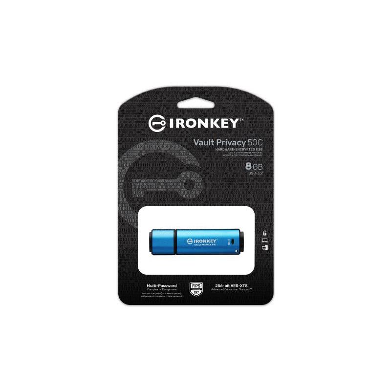 Kingston Technology IronKey 8Go USB-C Vault Privacy 50C chiffrée AES-256, FIPS 197 · Clé USB · Informat Systems Strasbourg (image 6)