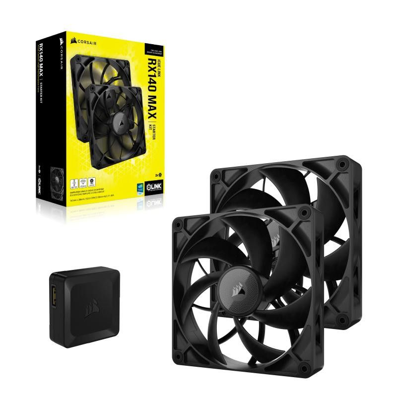 Corsair iCUE LINK RX140 MAX Boitier PC Ventilateur 14 cm Noir 2 pièce(s) · Ventilateur Boitier · Informat Systems Strasbourg (image 3)