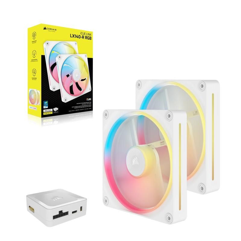 Corsair iCUE LINK LX140-R RGB Boitier PC Ventilateur 14 cm Blanc 2 pièce(s) · Ventilateur Boitier · Informat Systems Stras... (image 3)