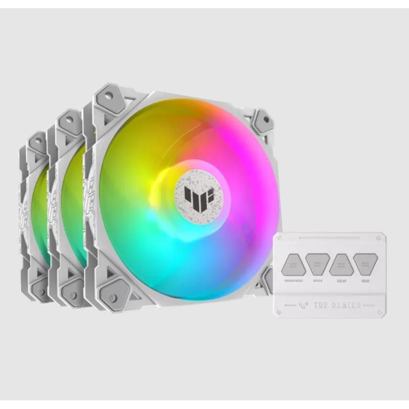 ASUS TUF GAMING TF120 ARGB WHITE EDITION 3IN1 Boitier PC Refroidisseur d'air 12 cm Blanc 3 pièce(s) · Ventilateur Boitier ...