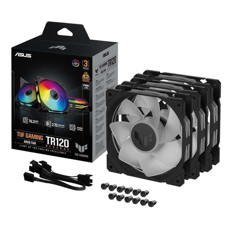 ASUS TUF Gaming TR120 ARGB Reverse Fan - Triple Pack Boitier PC Ventilateur 12 cm Noir · Ventilateur Boitier · Informat Sy... (image 9)