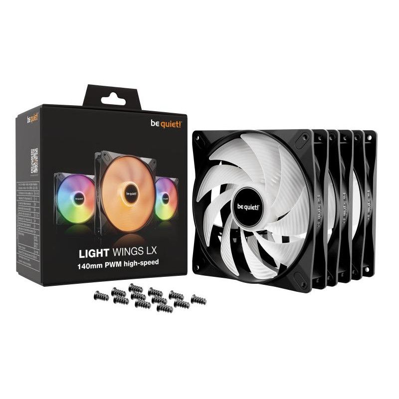 be quiet! Light Wings LX 140 mm PWM | Ventilateur PC ARGB high-speed, Pack de 3 · Ventilateur Boitier · Informat Systems S... (image 5)