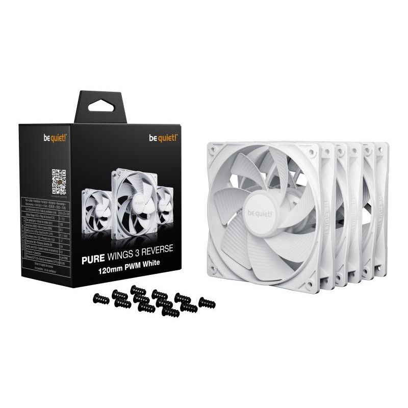 be quiet! Light Wings 120 mm PWM Reverse White | Ventilateur PC reverse noir | Pack de 3 · Ventilateur Boitier · Informat ... (image 3)