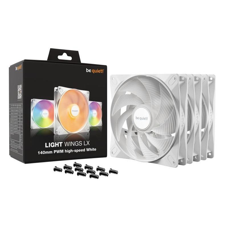be quiet! Light Wings LX 140 mm PWM | Ventilateur PC ARGB White high-speed, Pack de 3 · Ventilateur Boitier · Informat Sys... (image 5)