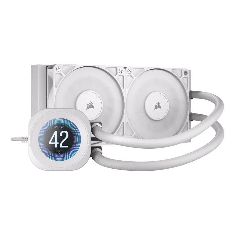 Corsair Nautilus 240 RS LCD Processeur Refroidisseur de liquide tout-en-un 12 cm Blanc 1 pièce(s) · Watercooling · Informa...