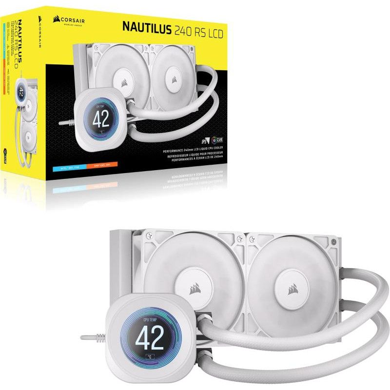 Corsair Nautilus 240 RS LCD Processeur Refroidisseur de liquide tout-en-un 12 cm Blanc 1 pièce(s) · Watercooling · Informa... (image 2)
