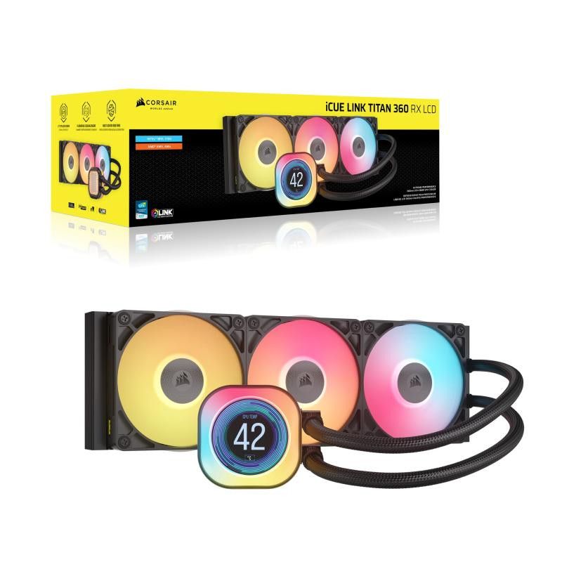 Corsair iCUE LINK TITAN 360 RX LCD refroidisseur liquide — Noir · Watercooling · Informat Systems Strasbourg (image 2)