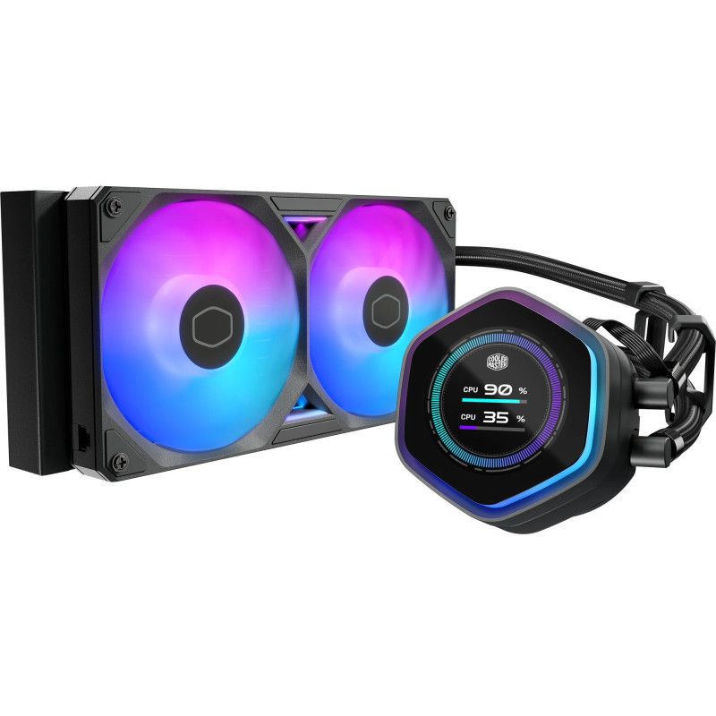 Cooler Master MasterLiquid Atmos II 240 LCD Black Processeur Kit de refroidissement du liquide 12 cm Noir 1 pièce(s) · Wat...