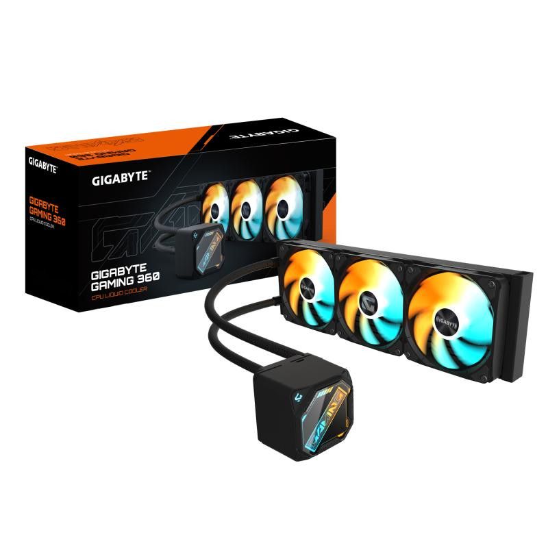 GIGABYTE GAMING 360 Refroidisseur Liquide pour CPU - 3x120 mm Ventilateurs ARGB, Mécanisme d'emboîtement coulissant, DAISY...