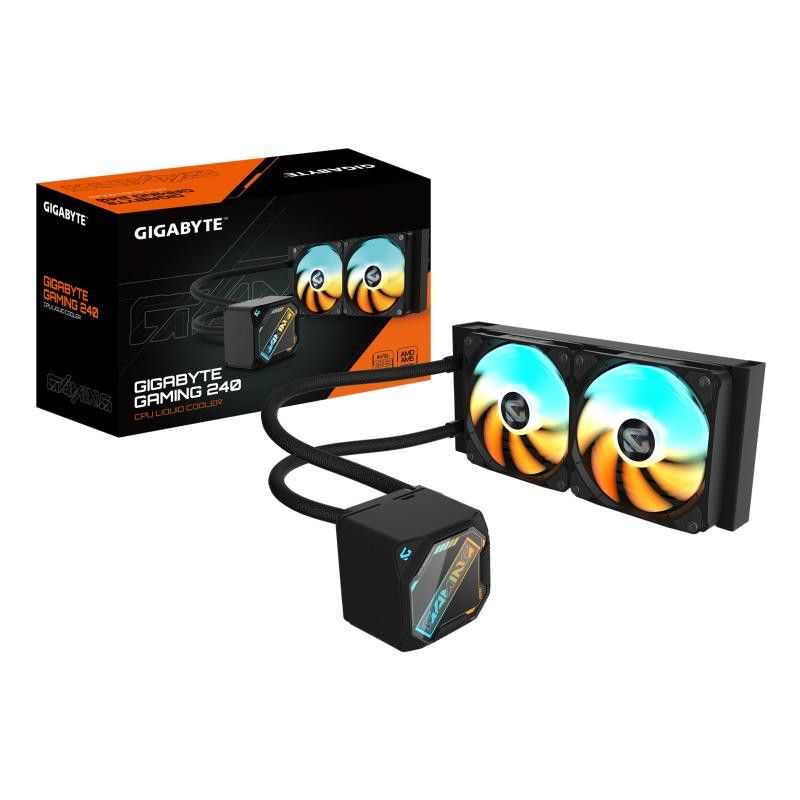 GIGABYTE GAMING 240 Refroidisseur Liquide pour CPU - 2x120mm Ventilateurs ARGB, mécanisme d?emboîtement coulissant, DAISY-...
