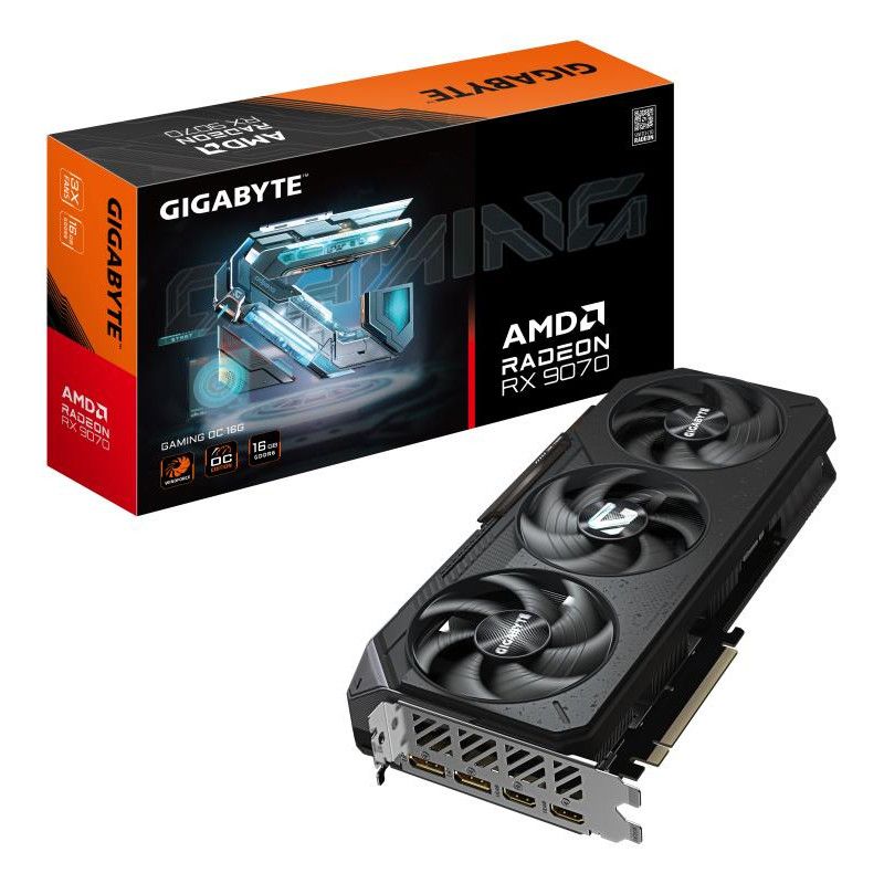 GIGABYTE Radeon RX 9070 GAMING OC 16G Carte Graphique - 16 Go GDDR6, 256 bits, PCI-E 5.0, 2700 MHz Fréquence du C?ur, 2 x ...