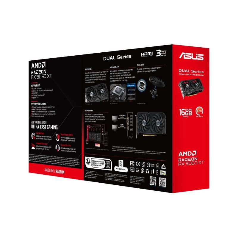 ASUS Dual -RX9060XT-16G AMD Radeon RX 9060 XT 16 Go GDDR6 · Cartes graphiques · Informat Systems Strasbourg (image 14)