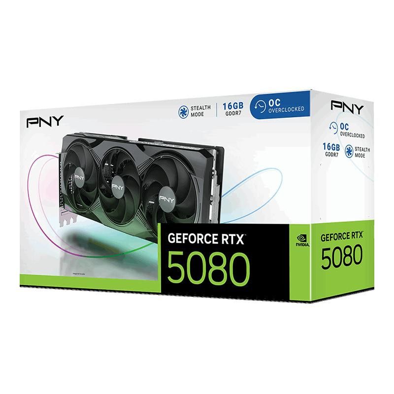 PNY GeForce RTX 5080 Overclocked Triple Fan GPU NVIDIA 16 Go GDDR7 · Cartes graphiques · Informat Systems Strasbourg (image 10)