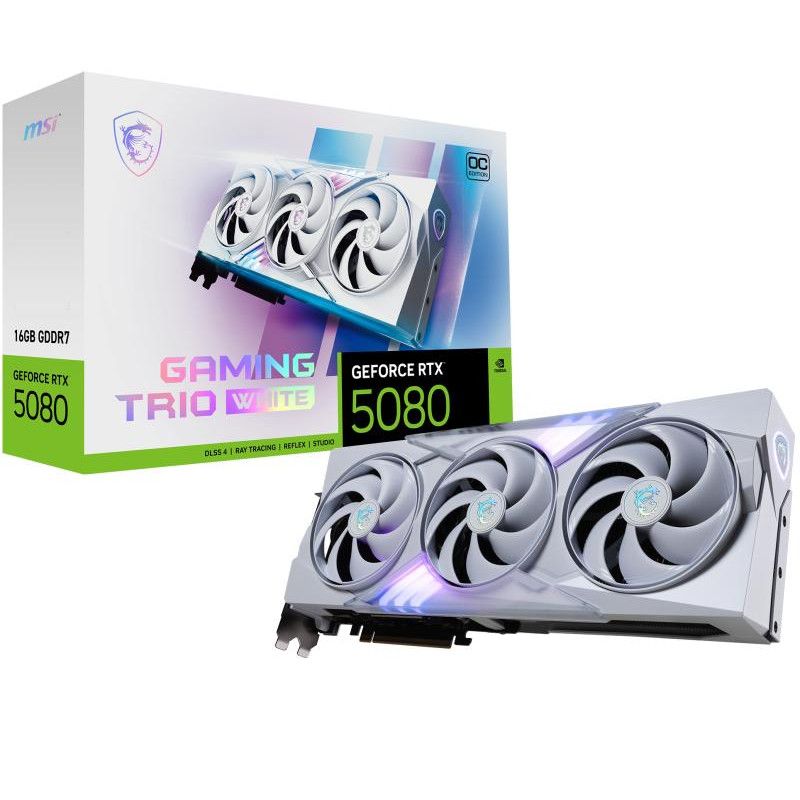 MSI GAMING GEFORCE RTX 5080 16G TRIO OC WHITE carte graphique NVIDIA 16 Go GDDR7 · Cartes graphiques · Informat Systems St...