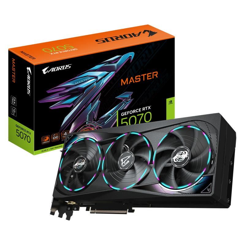 GIGABYTE AORUS GeForce RTX 5070 MASTER 12G Carte Graphique - 12 Go GDDR7, 192 bits, PCI-E 5.0, 2715 MHz Core Clock, 3 x DP...