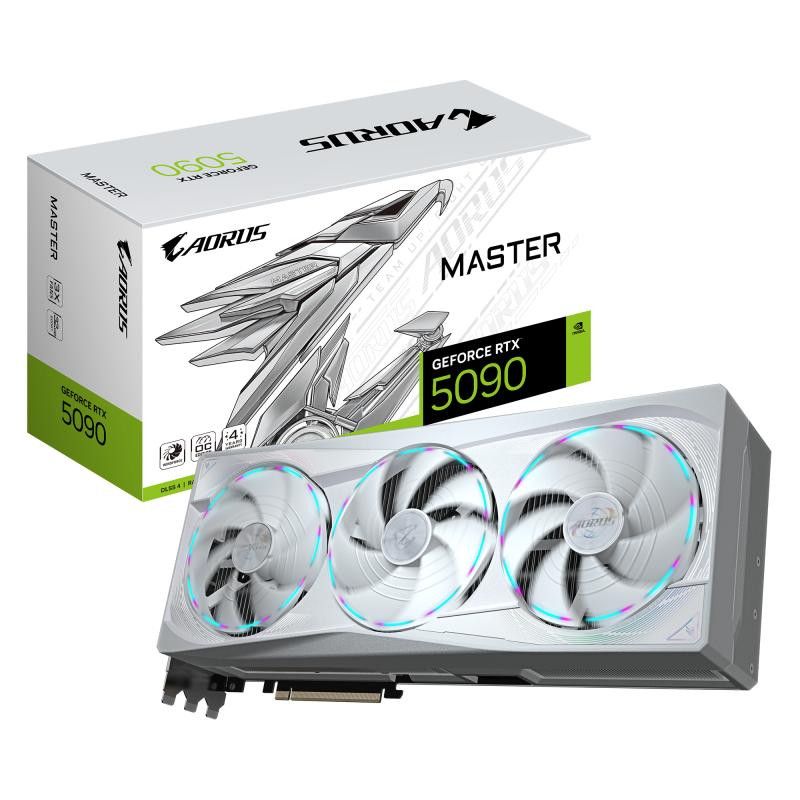 GIGABYTE AORUS GeForce RTX 5090 MASTER ICE 32G Carte Graphique - 32 Go GDDR7, 512 bits, PCI-E 5.0, 2655MHz Fréquence du C?...