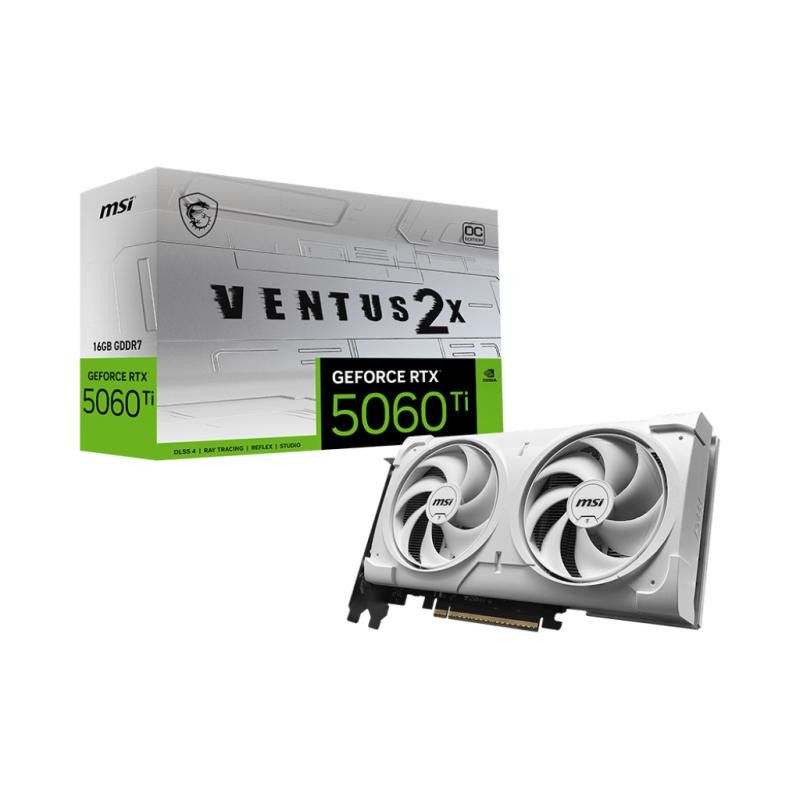 MSI VENTUS GEFORCE RTX 5060 TI 16G 2X OC WHITE PLUS carte graphique NVIDIA 16 Go GDDR7 · Cartes graphiques · Informat Syst...