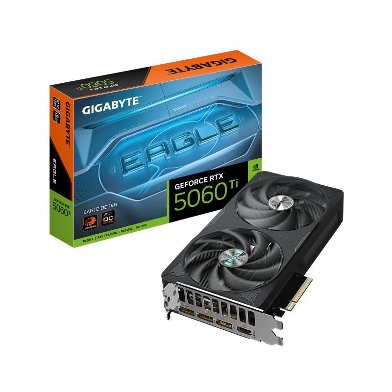 GIGABYTE GeForce RTX 5060 Ti EAGLE OC 16G Carte Graphique ? 16 Go GDDR7, 128 bits, PCI-E 5.0, 2617 MHz Fréquence du proces...