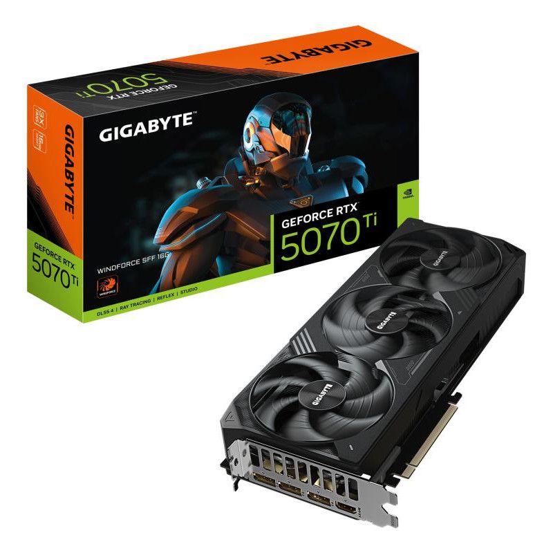 GIGABYTE GeForce RTX 5070 Ti WINDFORCE SFF 16G Carte Graphique - 16GB GDDR7, 256bit, PCI-E 5.0, 2452 MHz Fréquence du c?ur...