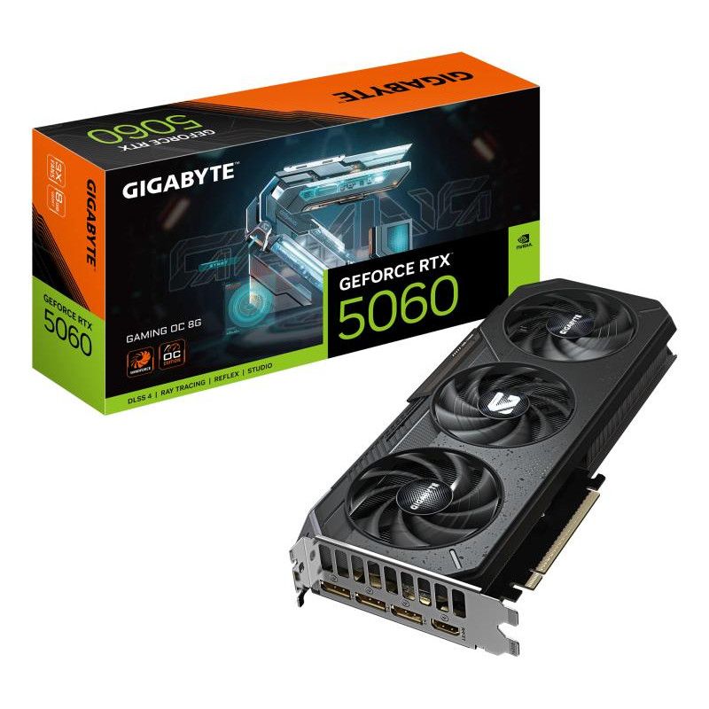 GIGABYTE GeForce RTX 5060 GAMING OC 8G Carte Graphique - 8GB GDDR7, 128bit, PCI-E 5.0, 2595 MHz Fréquence du c?ur, 3 x Dis...