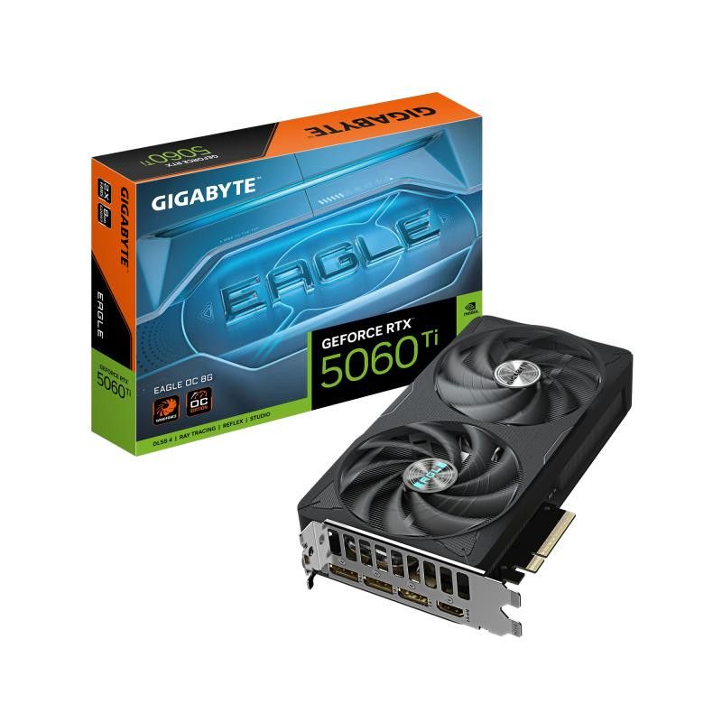 GIGABYTE GeForce RTX 5060 Ti EAGLE OC 8G Carte Graphique ? 8 Go GDDR7, 128 bits, PCI-E 5.0, 2617 MHz Fréquence du processe...