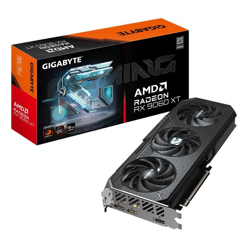 GIGABYTE Radeon RX 9060 XT GAMING OC 16G Carte Graphique - 16GB GDDR6, 128bit, PCI-E 5.0, 3320 MHz Fréquence du c?ur, 2 x ...