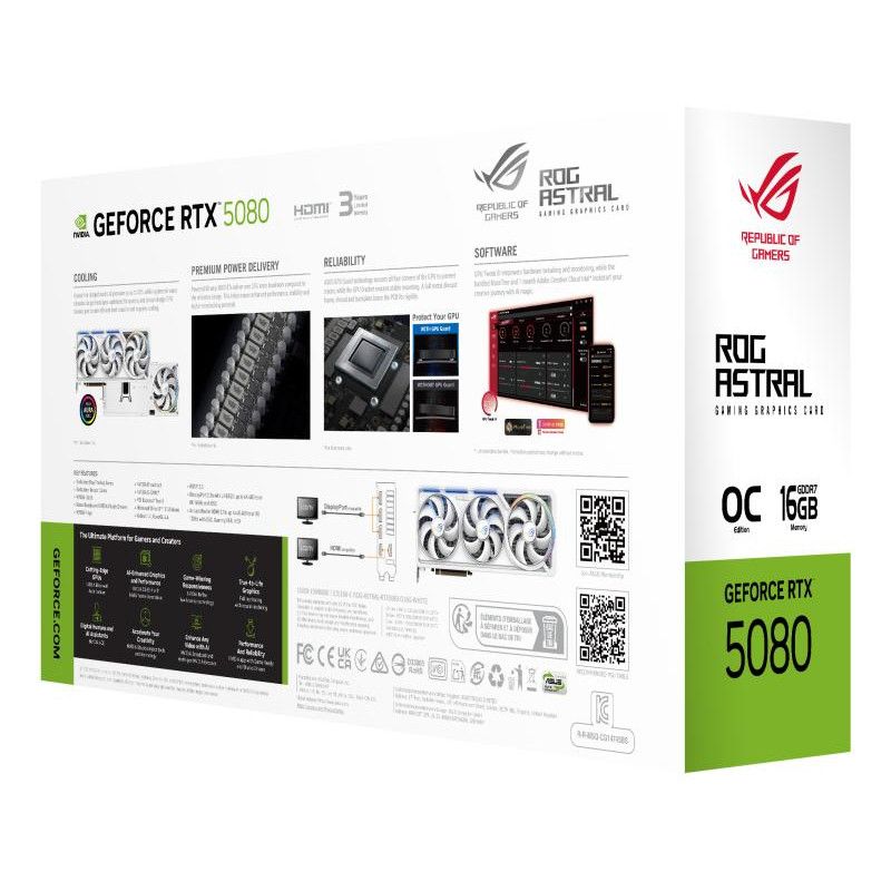 ASUS ROG Astral - -RTX5080-O16G-WHITE NVIDIA GeForce RTX 5080 16 Go GDDR7 · Cartes graphiques · Informat Systems Strasbourg (image 15)