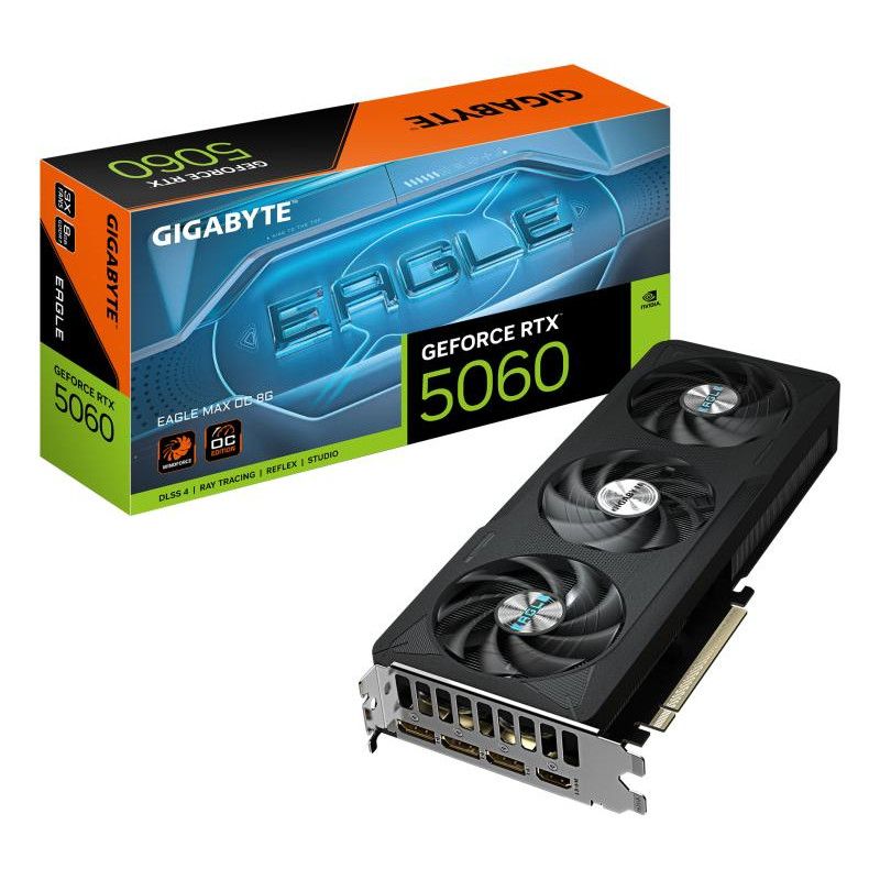 GIGABYTE GeForce RTX 5060 EAGLE MAX OC 8G Carte Graphique ? 8 Go GDDR7, 128 bits, PCI-E 5.0, fréquence c?ur 2550 MHz, 3 x ...